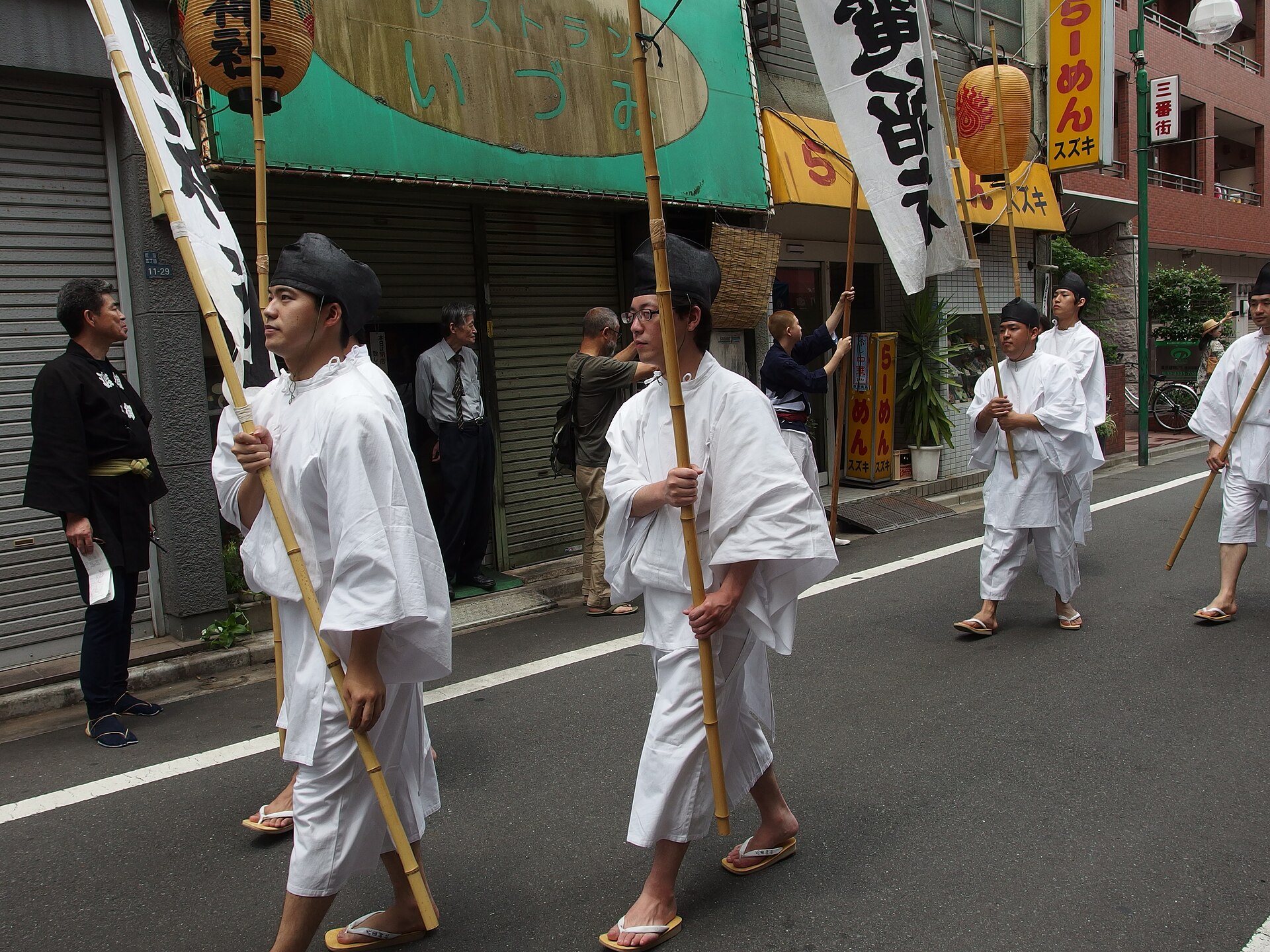 Hanazono Shrine festival crowd at night
